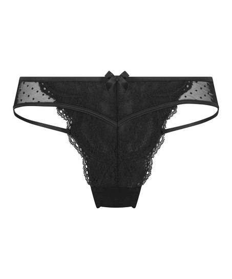 Slip br&eacute;silien Fleur Nyakim, Noir