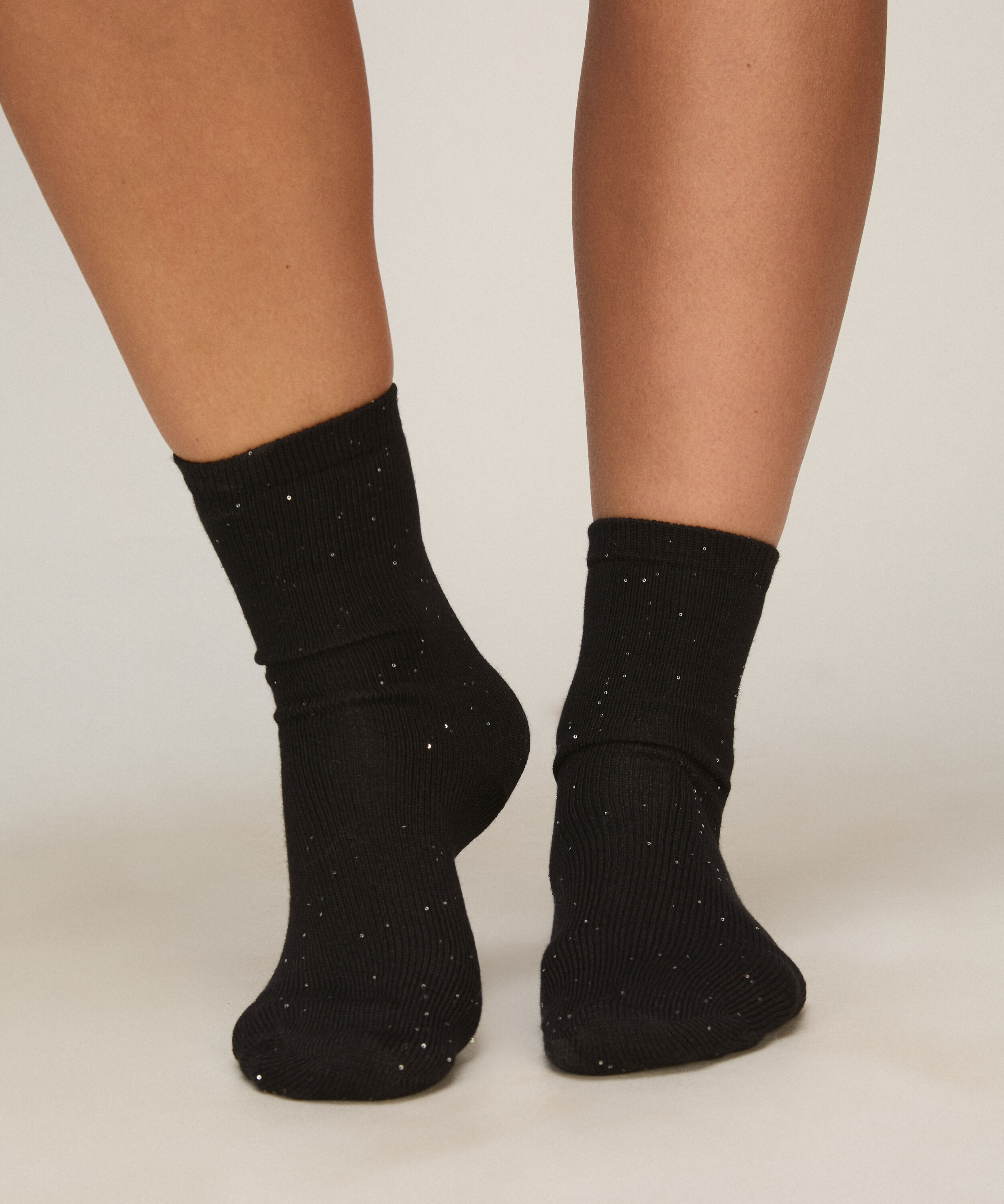 Socken Sequin Crew, Schwarz
