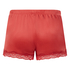 Shorts aus Velours mit Spitze, Rot
