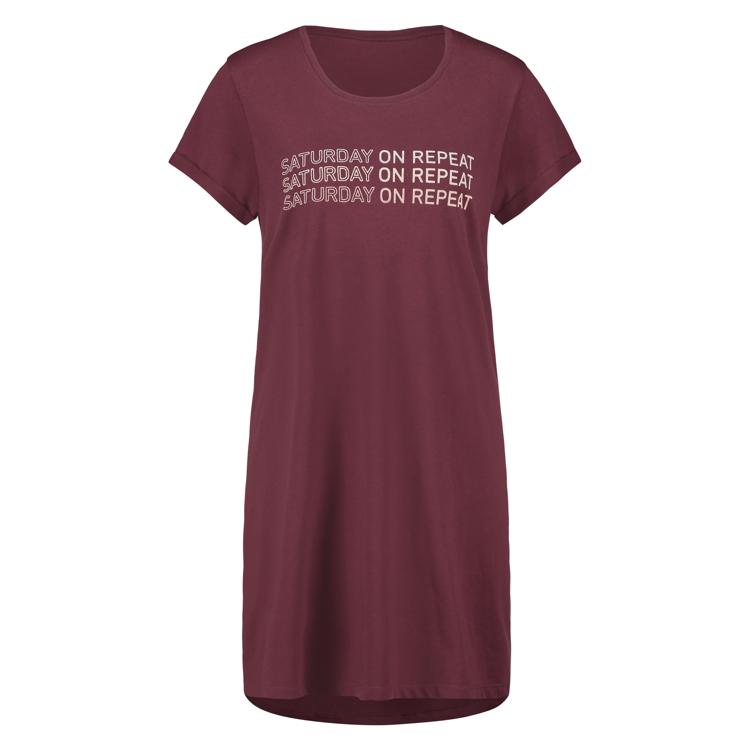 Nachthemd Rundhals, Rot, main