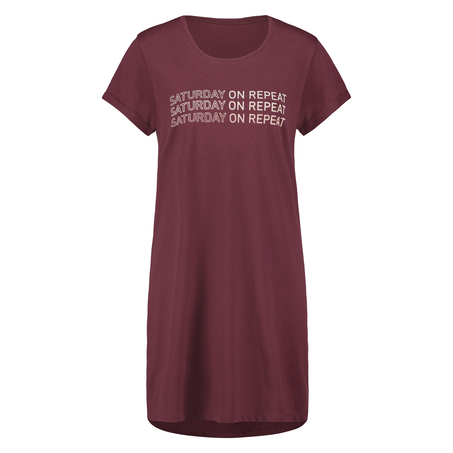 Nachthemd Rundhals, Rot