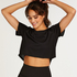 HKMX Crop Top Mesh, Schwarz