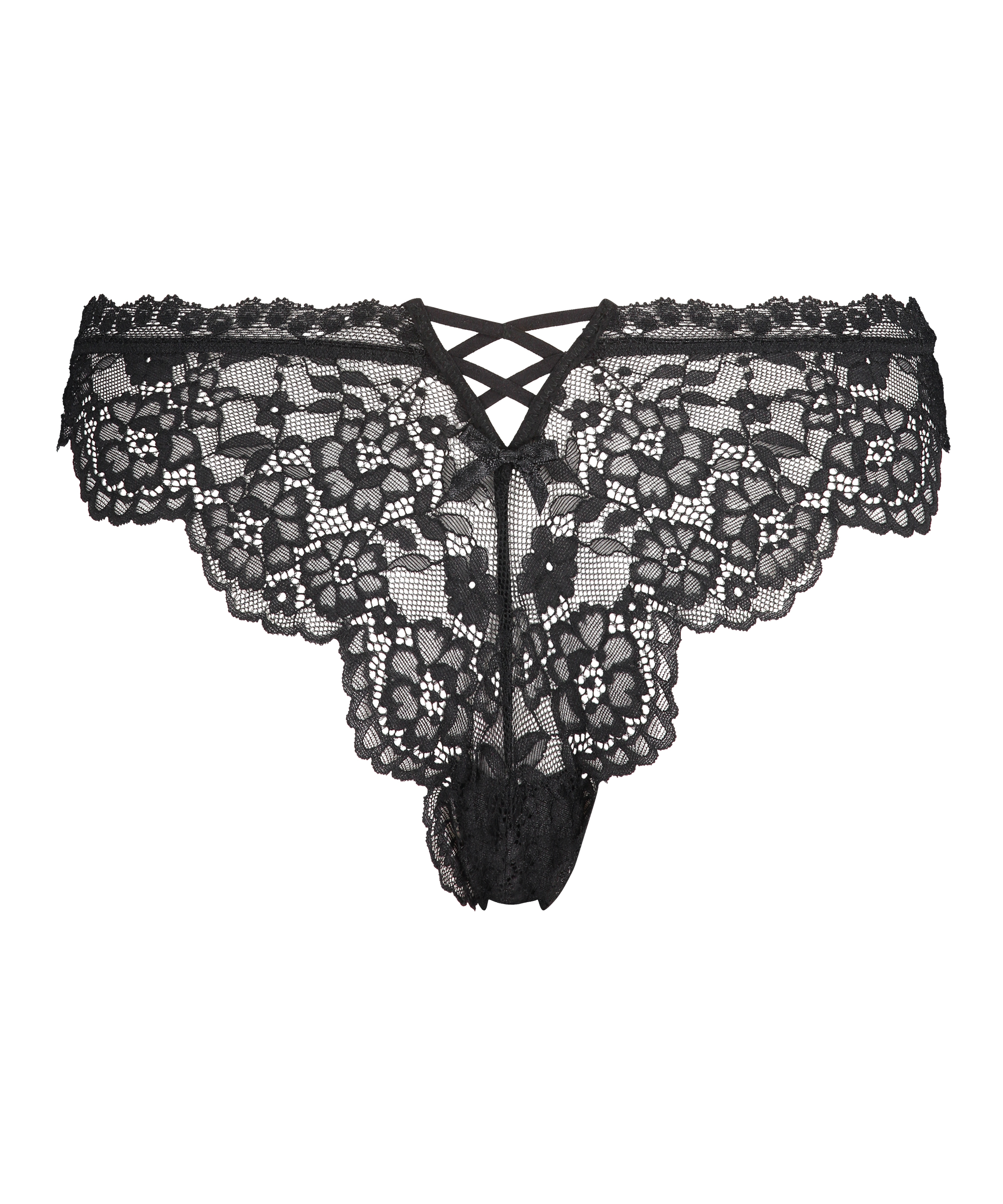 Slip br&eacute;silien Mila, Noir, main