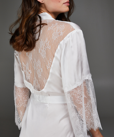 Kimono Satin Lily, Blanc