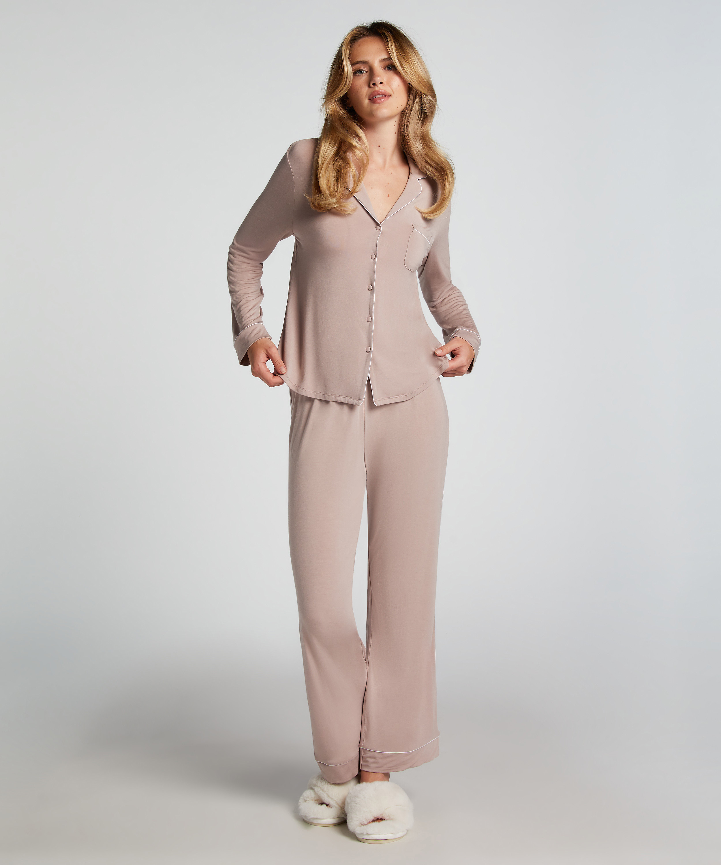 Langärmelige Jersey-Jacke Essential, Beige, main