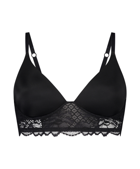 Soutien-gorge long rembourr&eacute; sans armatures Chloe, Noir