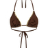 Crochet triangle Bikini Top, Marron