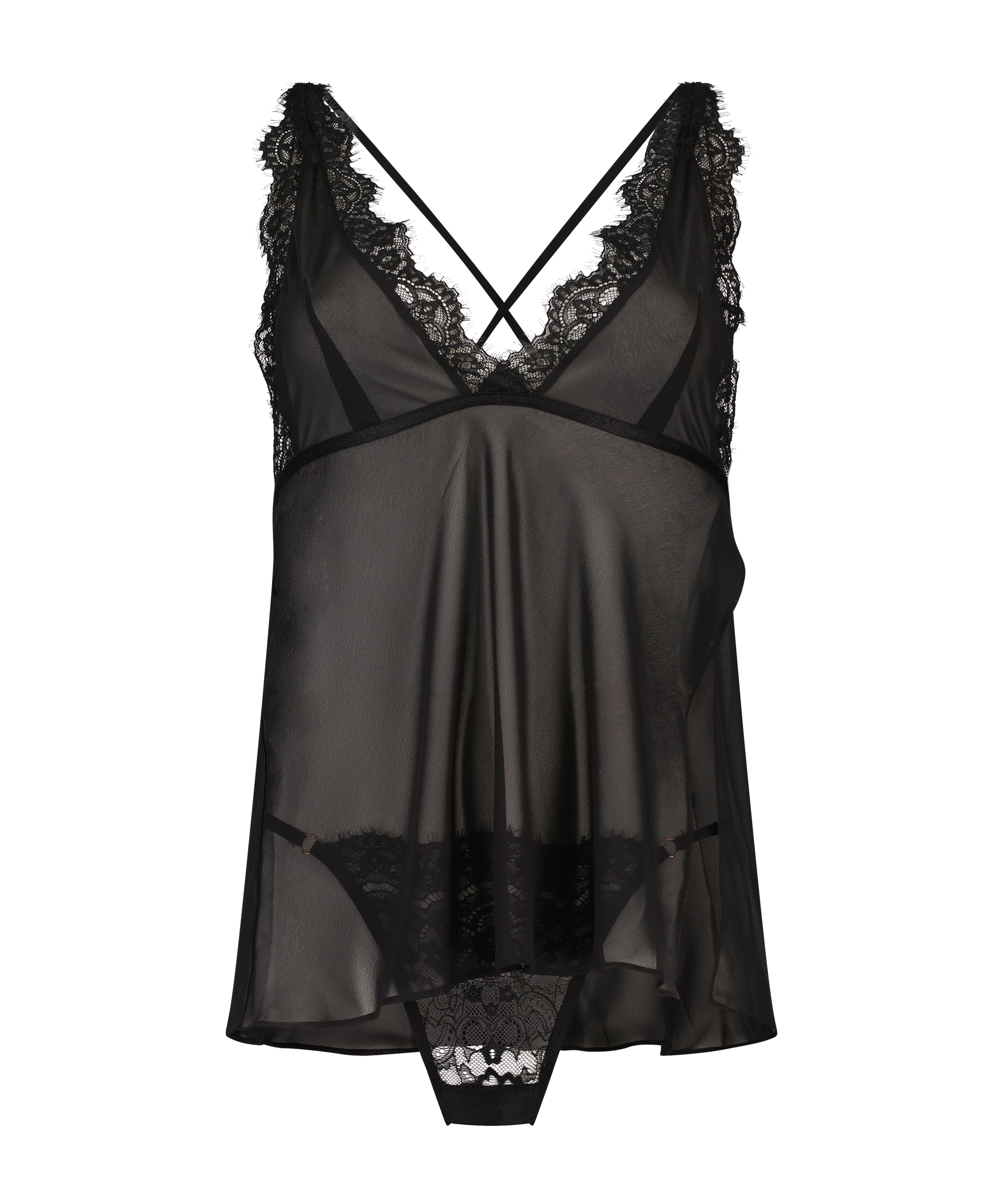 Babydoll Chiffon Lace, Schwarz, main