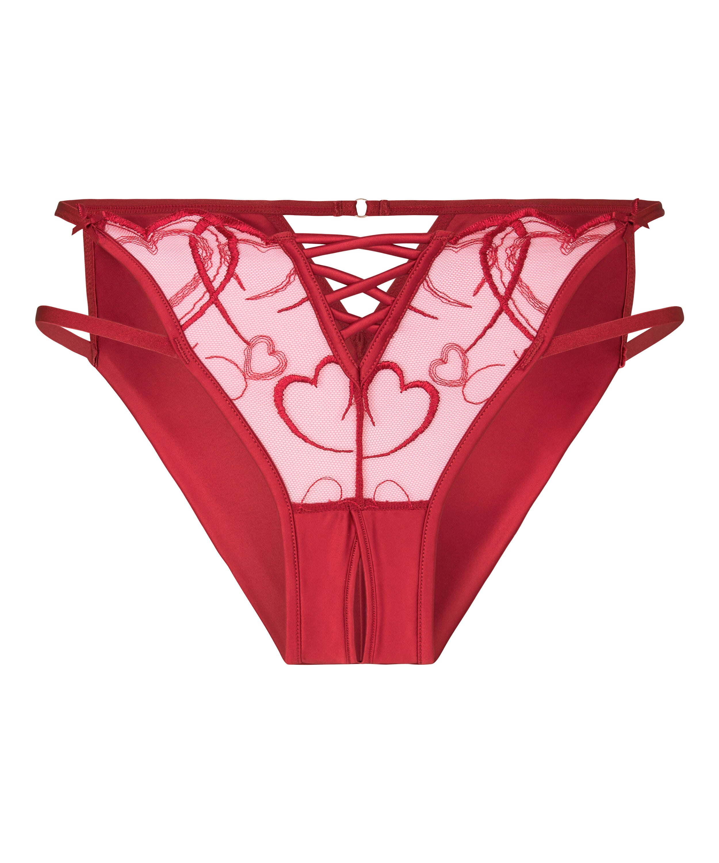 Culotte brésilienne échancrée Olivia, Rouge