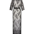 Long Kimono Allover Lace, Noir