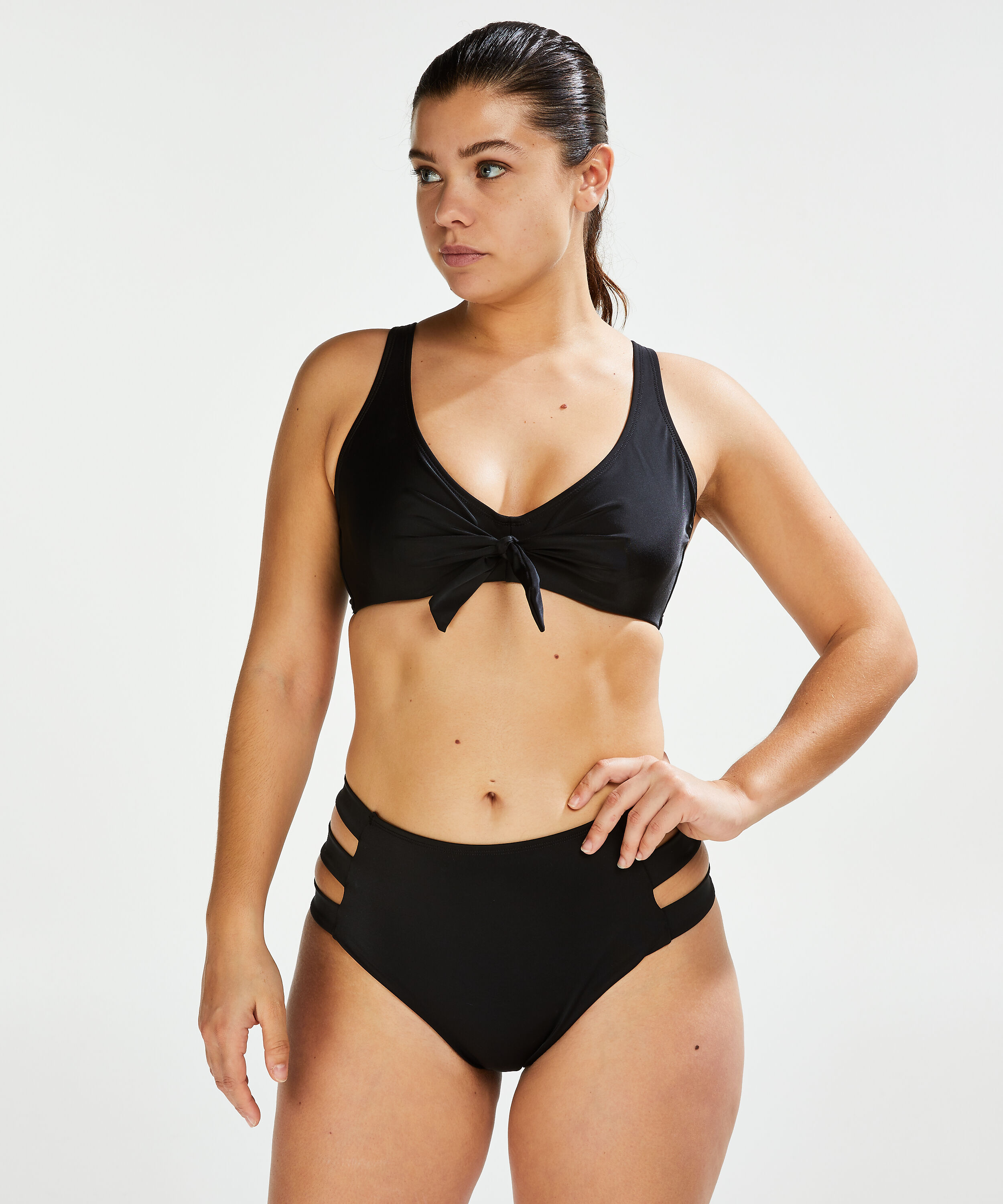 Slip de bikini taille haute Sunset Dream, Noir