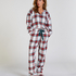 Tall Pyjamahose aus Flanell, Weiß