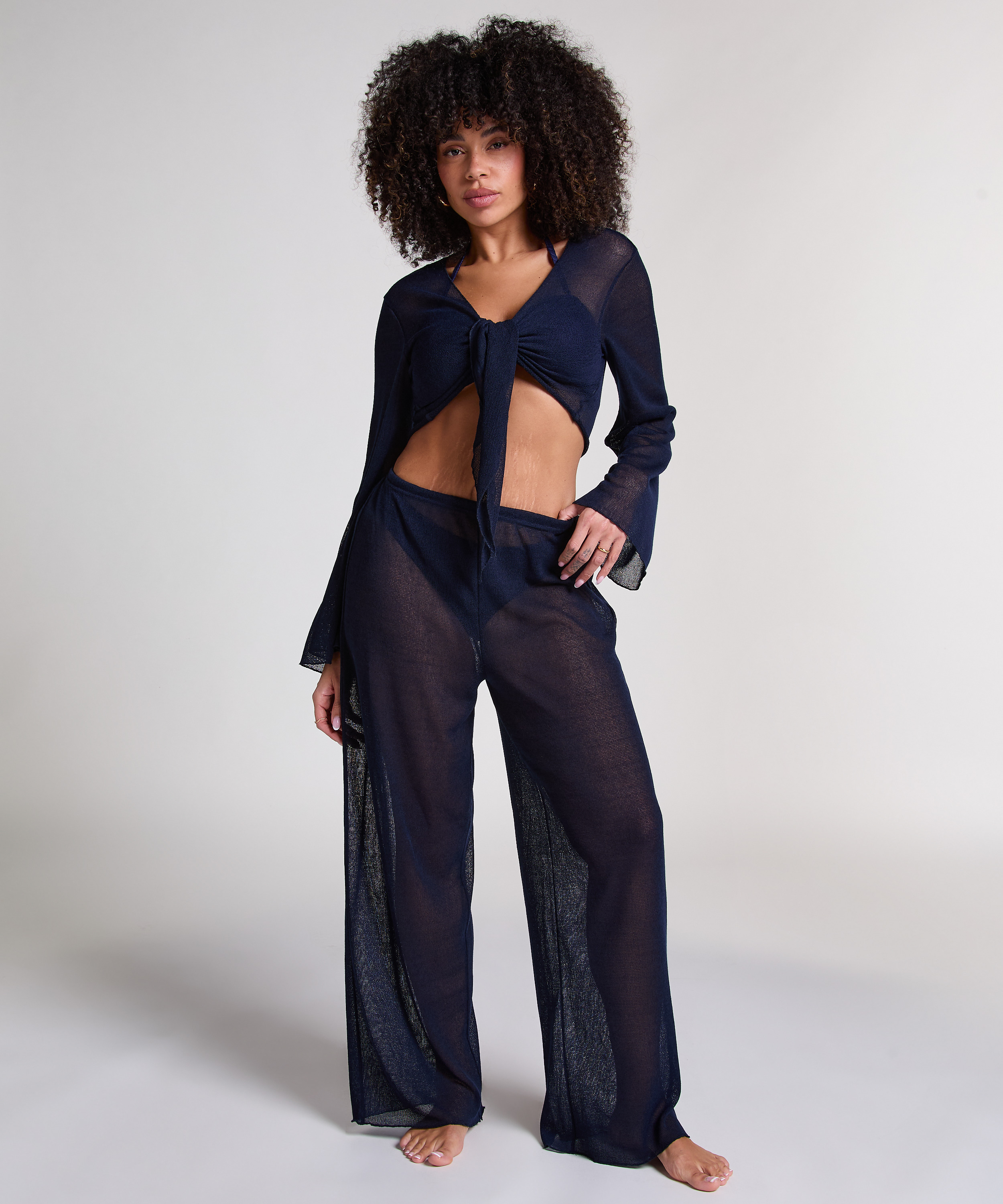 Strand-Strick-Top, Blau, main