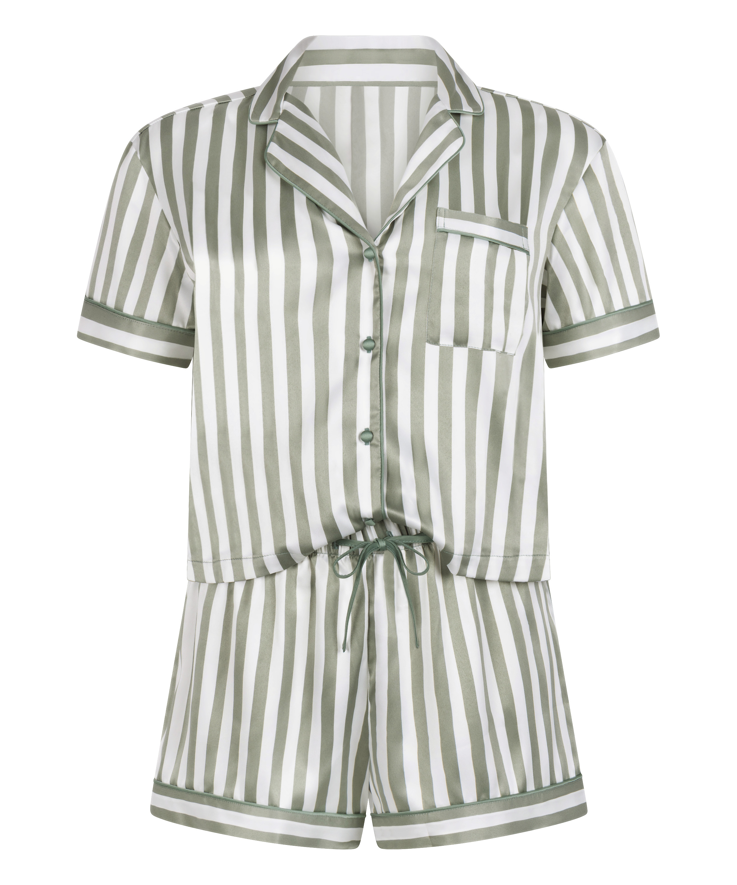 Pyjama en satin, Vert, main