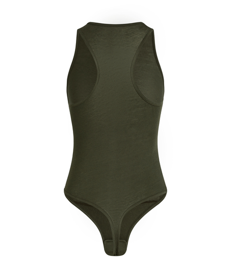 super soft Body haut avec cachemire, Vert