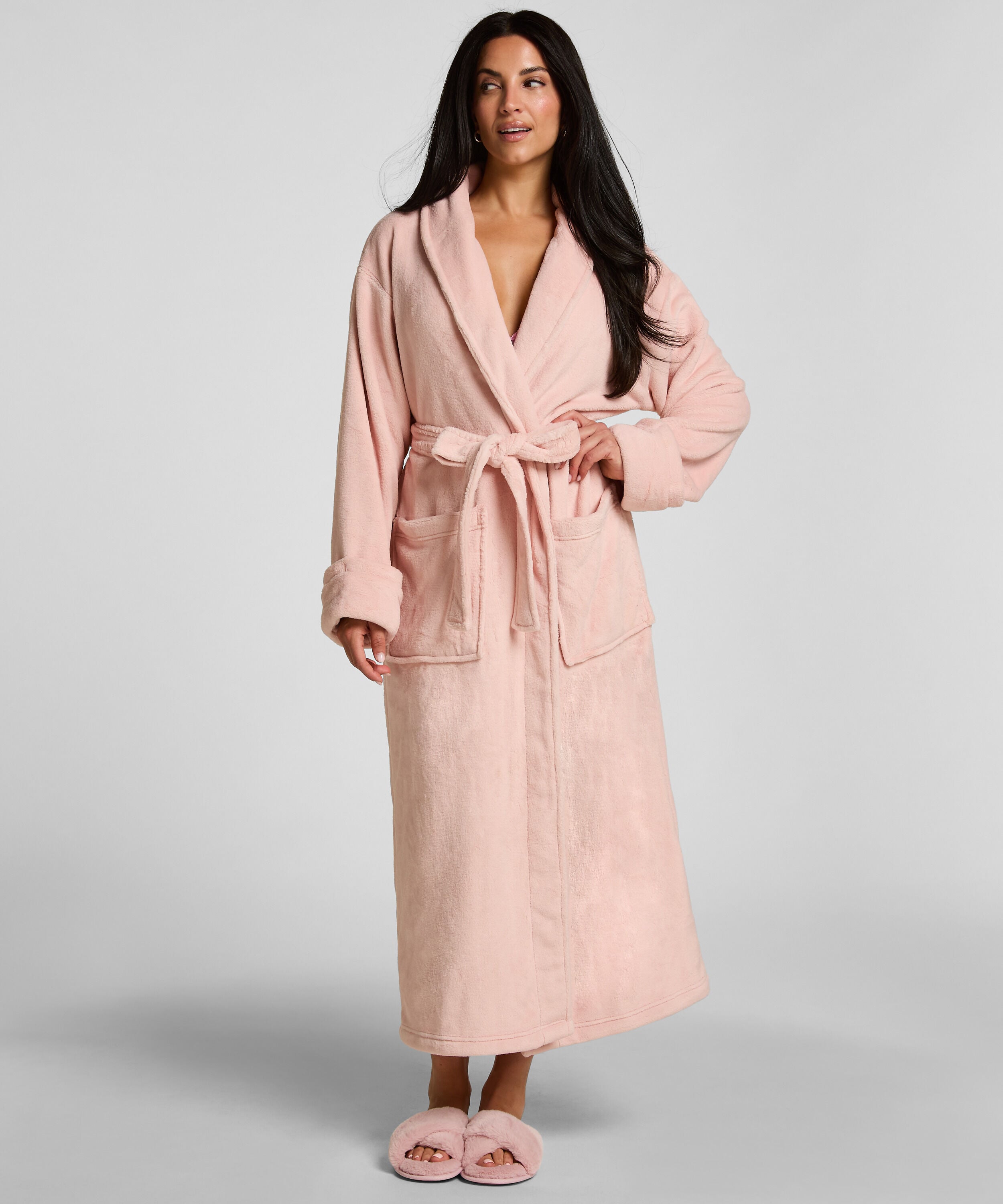 Weicher Fleece-Bademantel, Rose Weicher Fleece-Bademantel, Rose