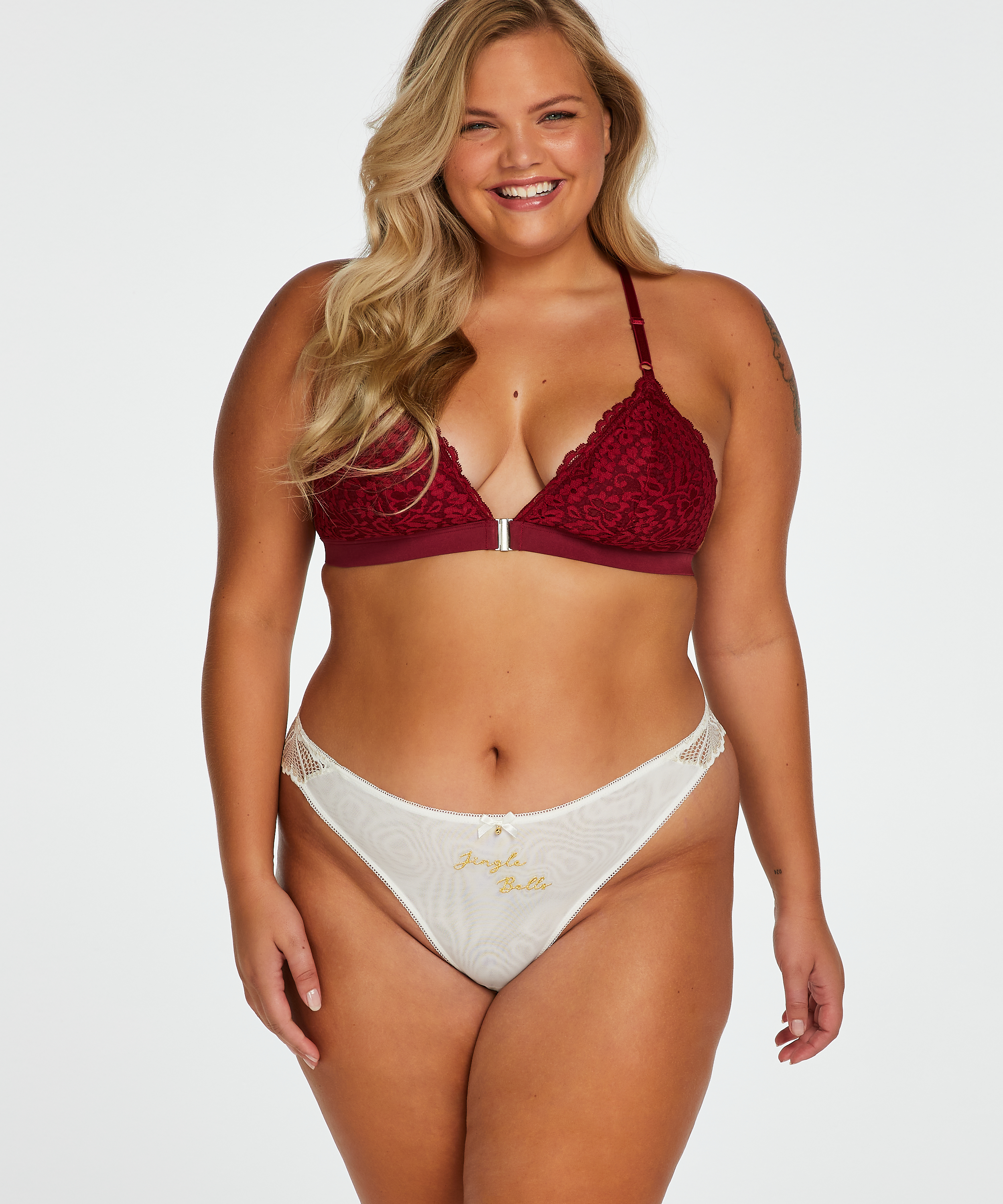 Vorgeformter Triangel-Bralette Rose, Rot, main
