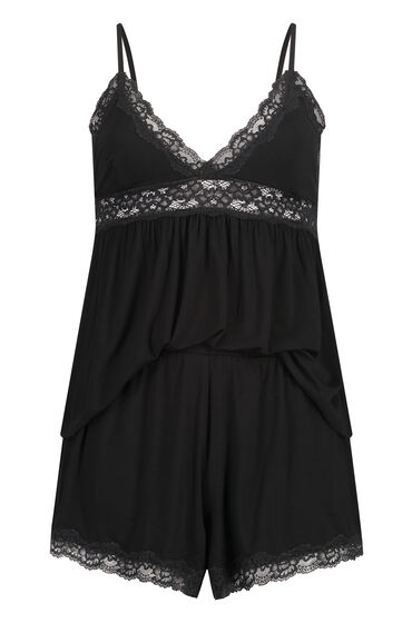 Hunkemöller Kurzes Pyjama-Set Cami Schwarz