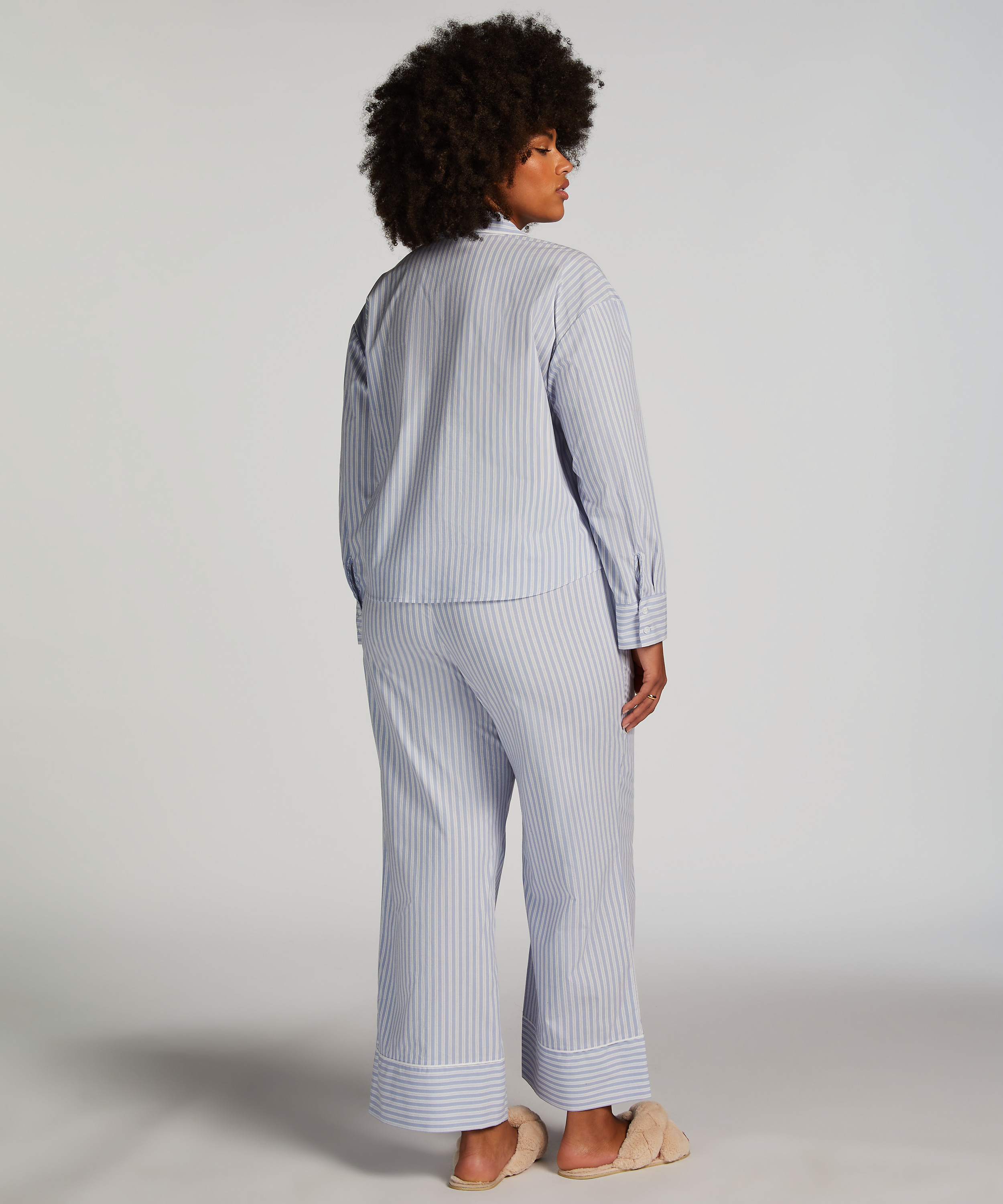 Pyjama-Oberteil aus Baumwolle , Blau, main