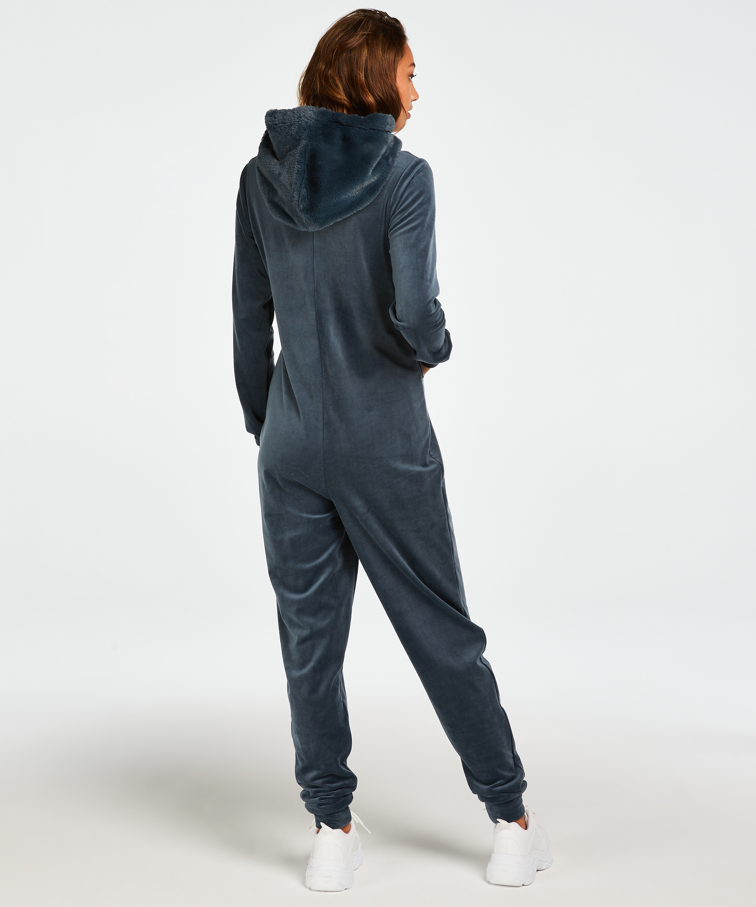 Onesie Velours, Blau, main