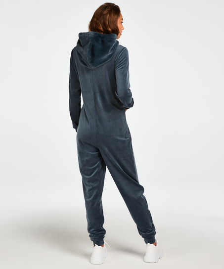Onesie Velours, Blau