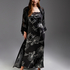Kimono langer Chiffon-Lotus, Schwarz
