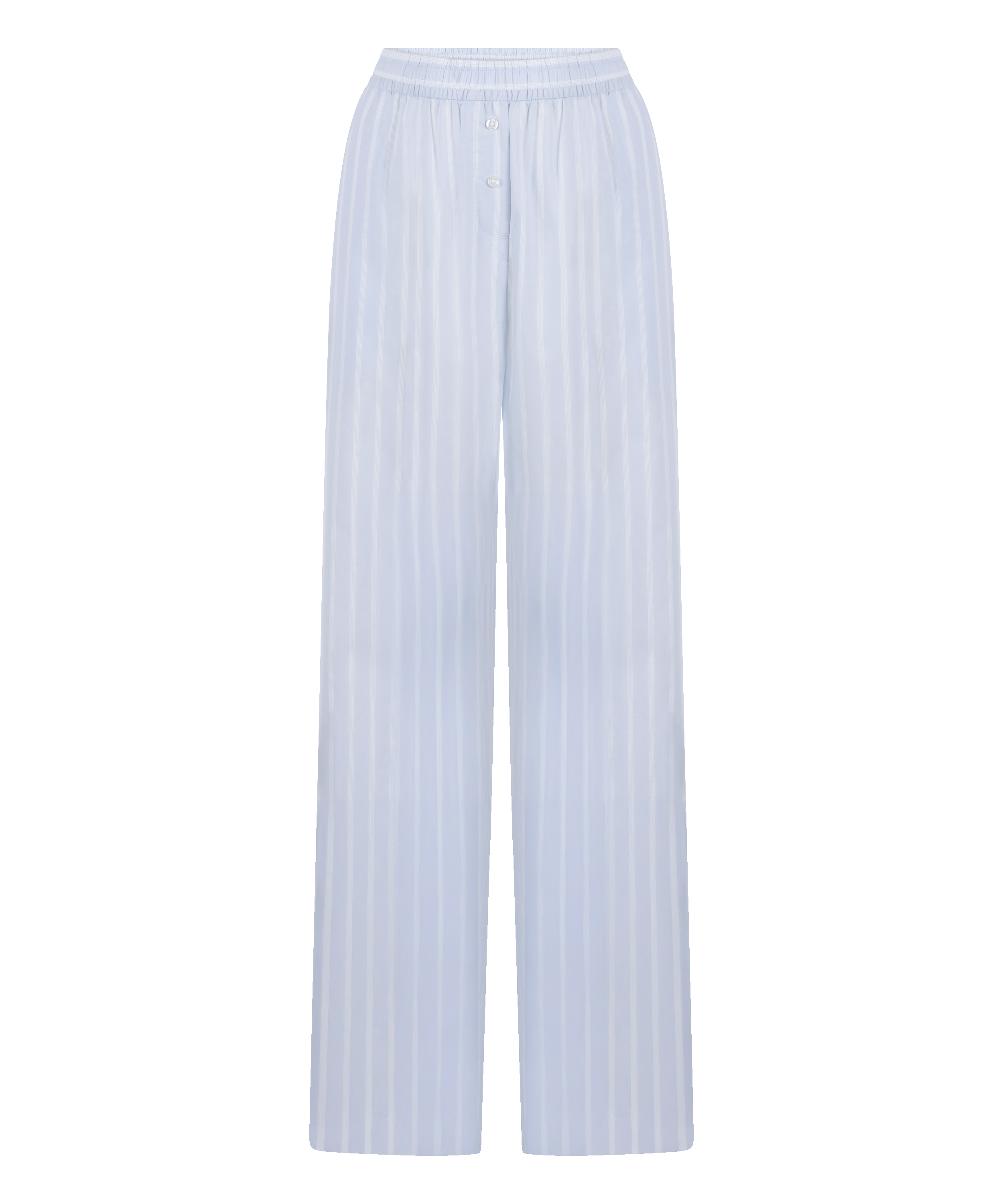 Pantalon en coton tiss&eacute; &agrave; rayures, Bleu, main