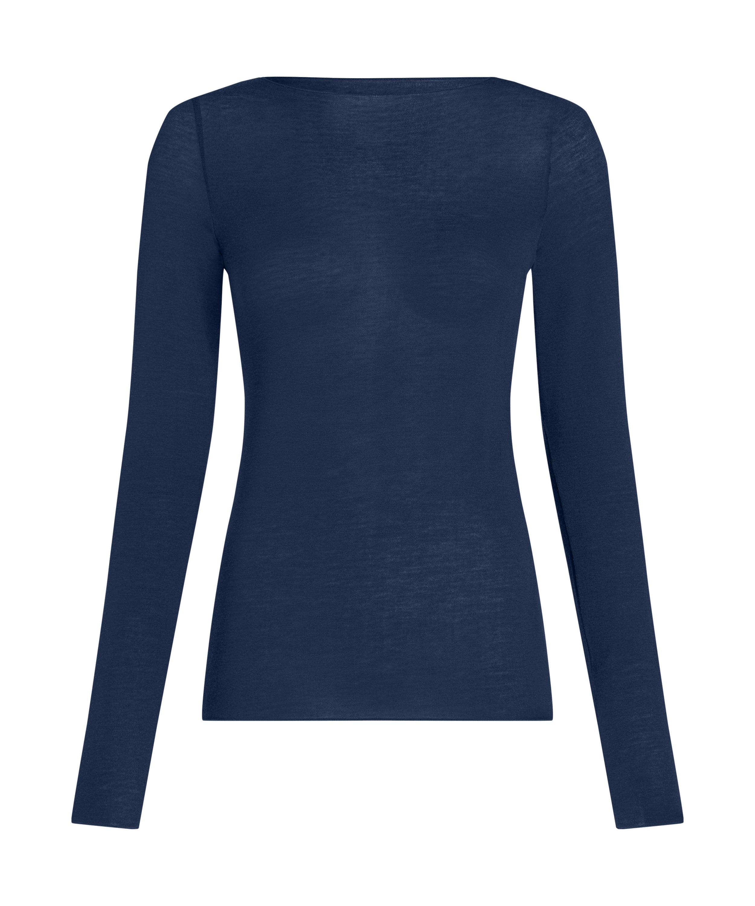 Himmlisch weiches Shirt aus Kaschmir-Mix mit U-Boot-Ausschnitt, Blau, main
