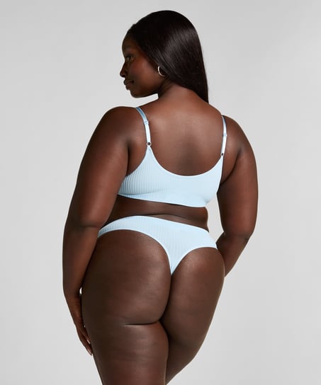 Hoch ausgeschnittener String Dianne, Blau