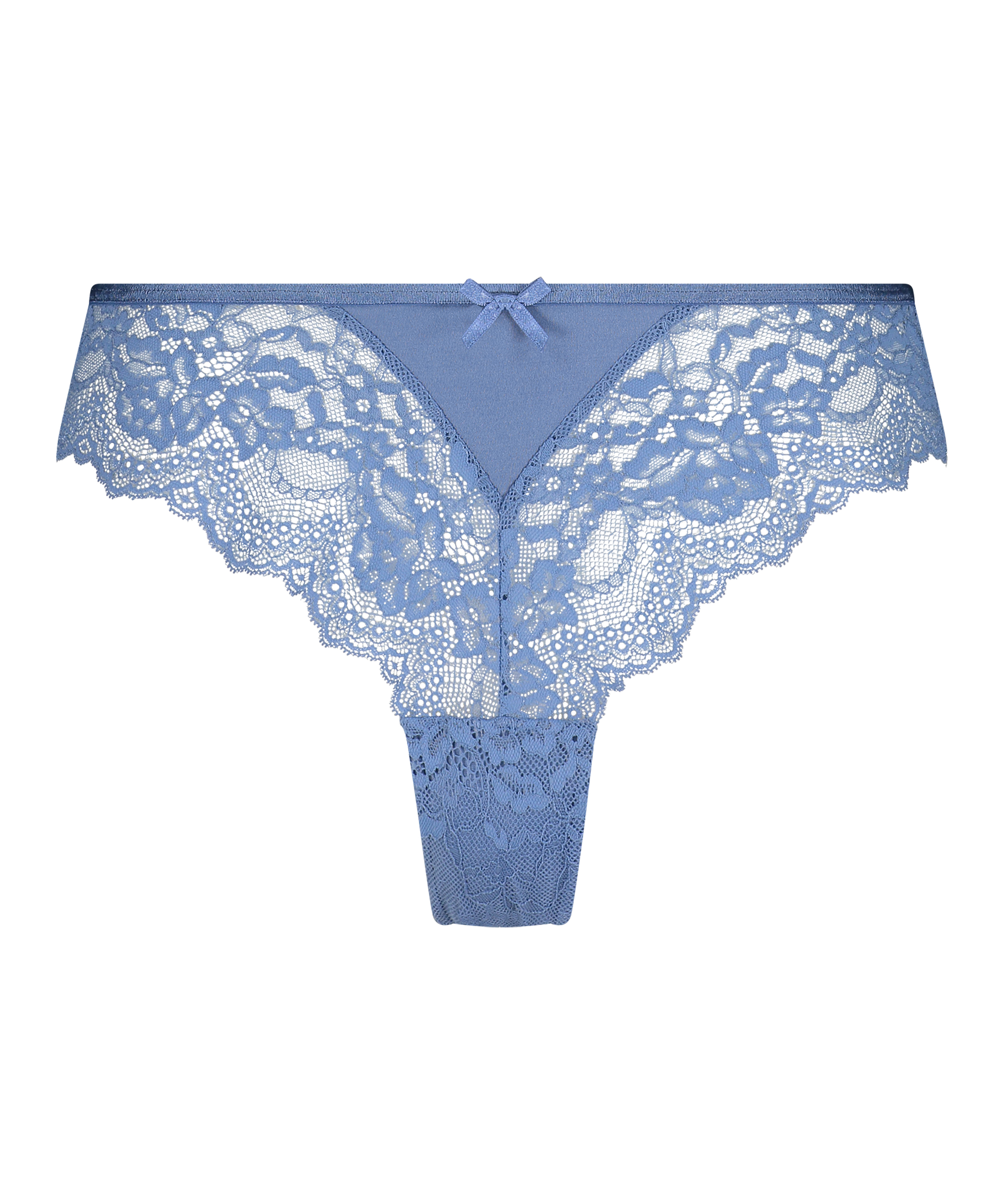 Slip brésilien jambes hautes Dora, Bleu, main