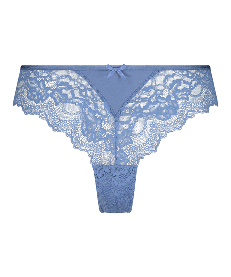 Slip brésilien jambes hautes Dora, Bleu