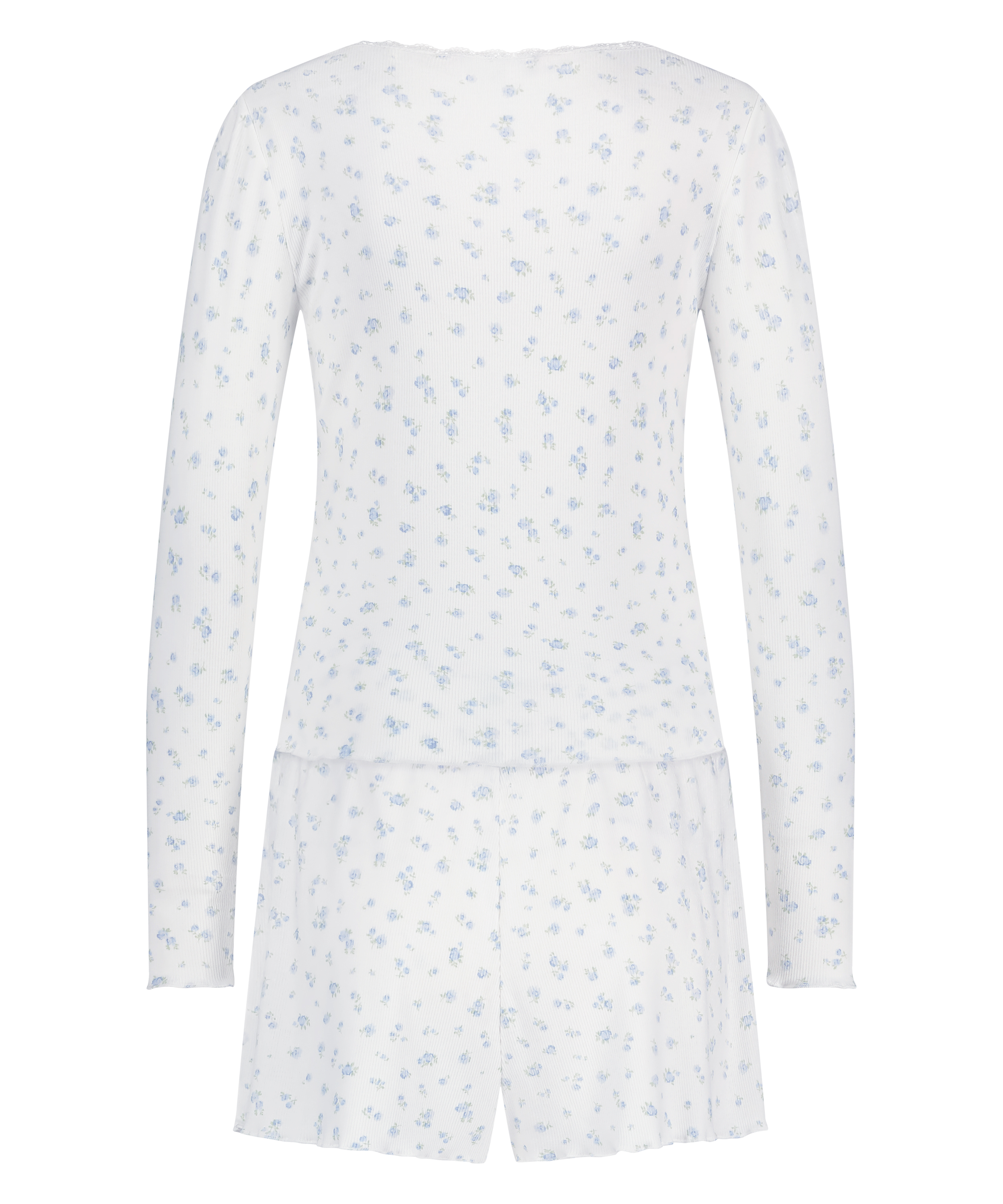 Ensemble pyjama côtelé, Bleu, main