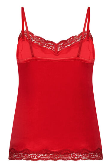 Hunkemöller Velours Lace Cami Top Red