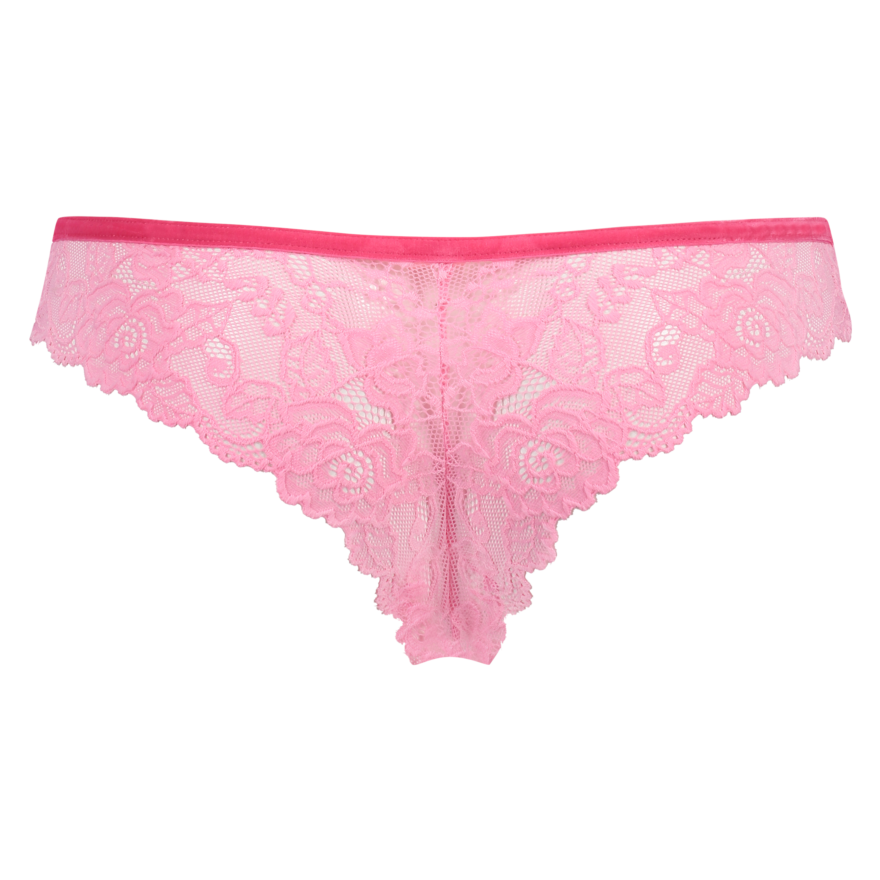 Slip brésilien Lace Velvet, Rose, main
