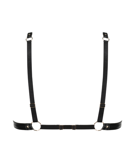 Brassière en faux cuir, Noir