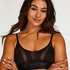 Mesh-Bralette Glossy, Schwarz