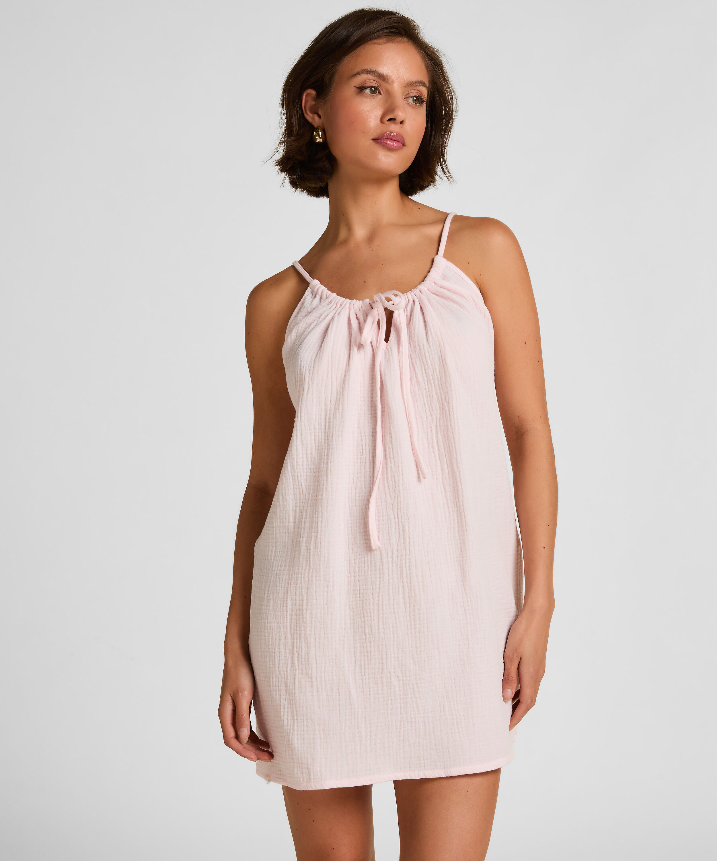 Musselin-Slipdress, Rose Musselin-Slipdress, Rose