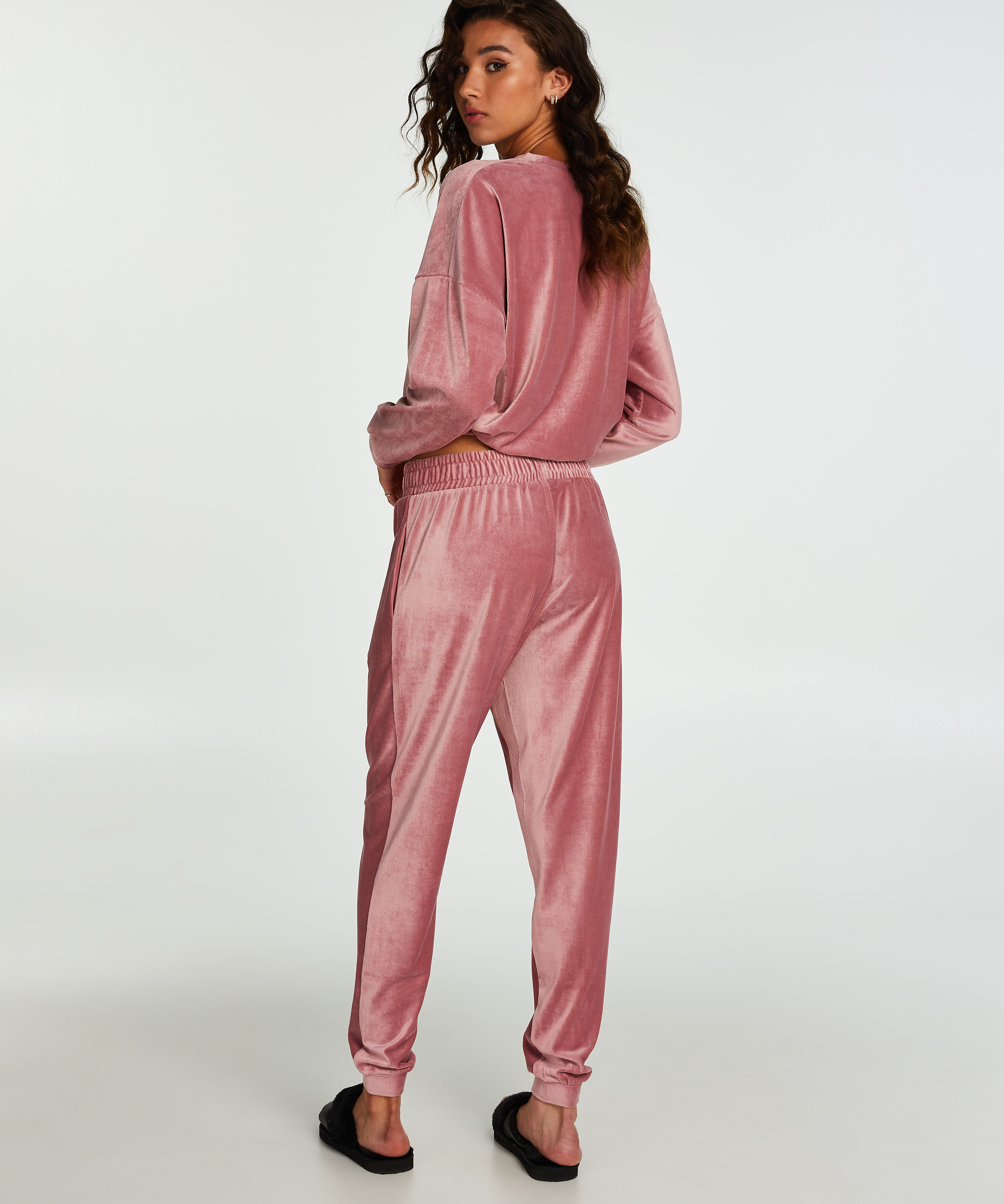 Jogginghose Velours Rib, Rose, main