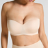 Gepolsterter trägerloser Push-Up BH mit Bügeln Smooth, Beige