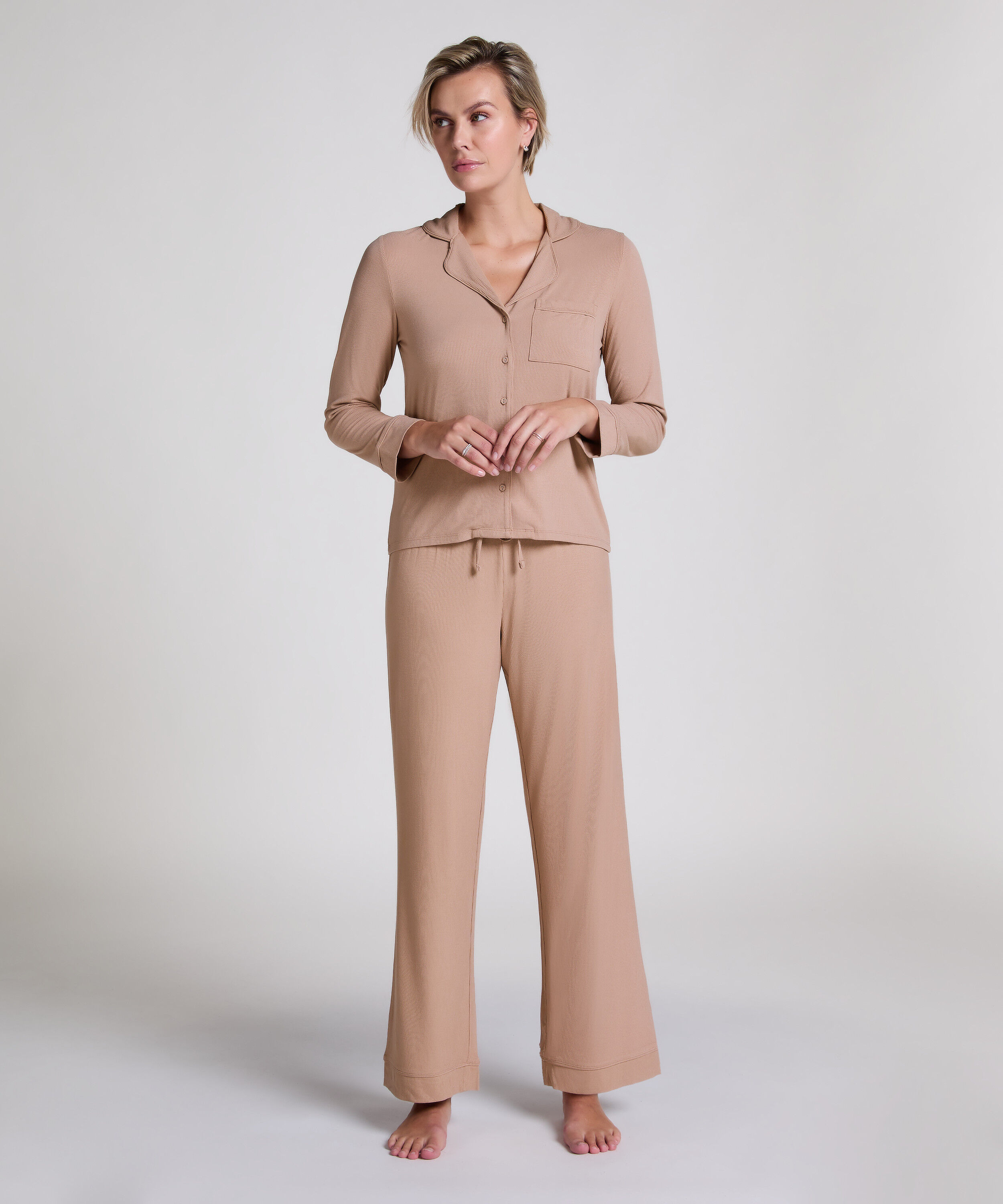 Pantalon côtelé Essential, Beige