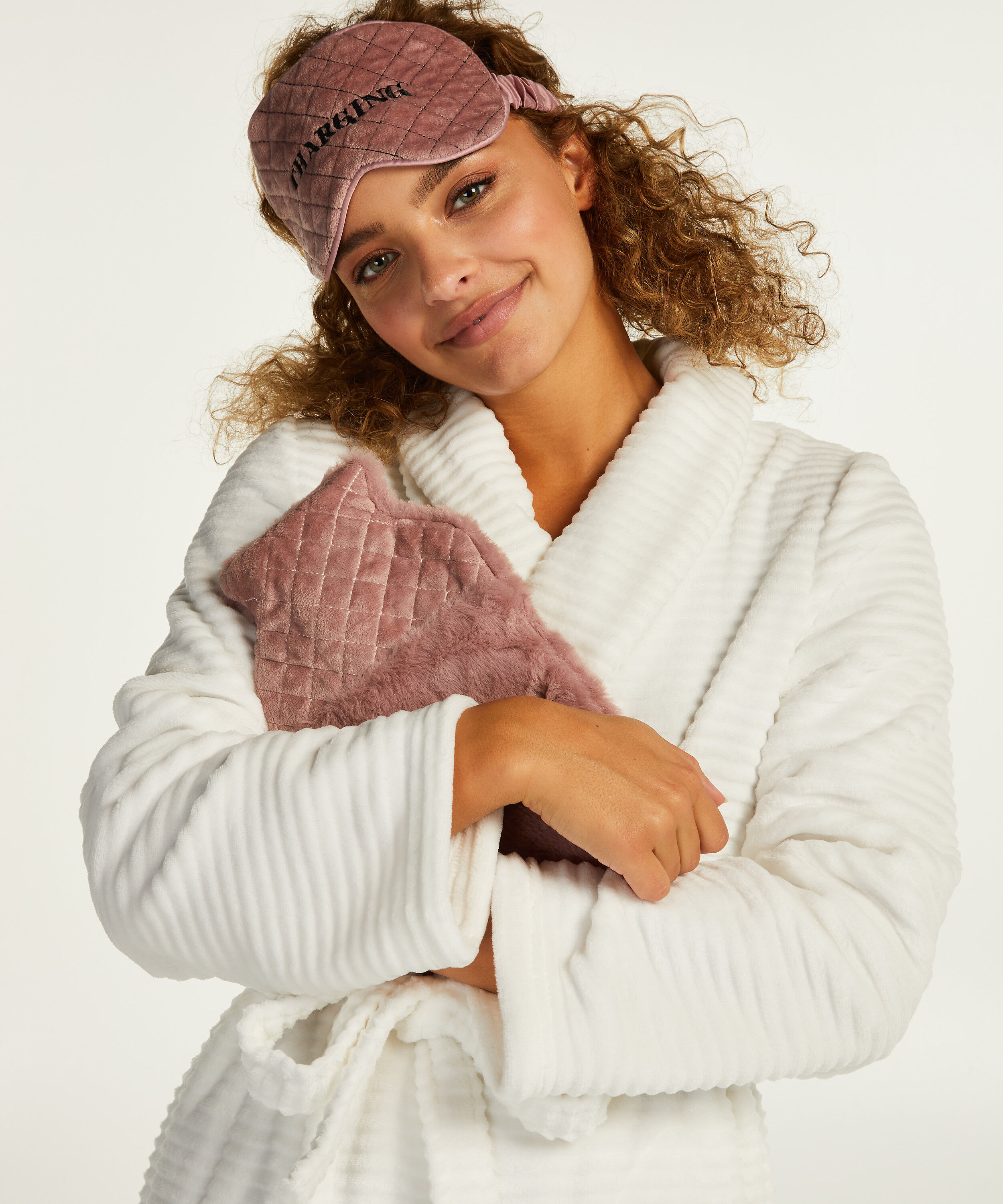 Set W&auml;rmflasche + Augenmaske, Rose