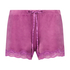 Shorts aus Velours mit Spitze, Lila