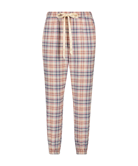 Petite pantalon de pyjama en serg&eacute;, Beige