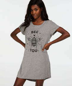 Nachthemd Rundhals, Grau