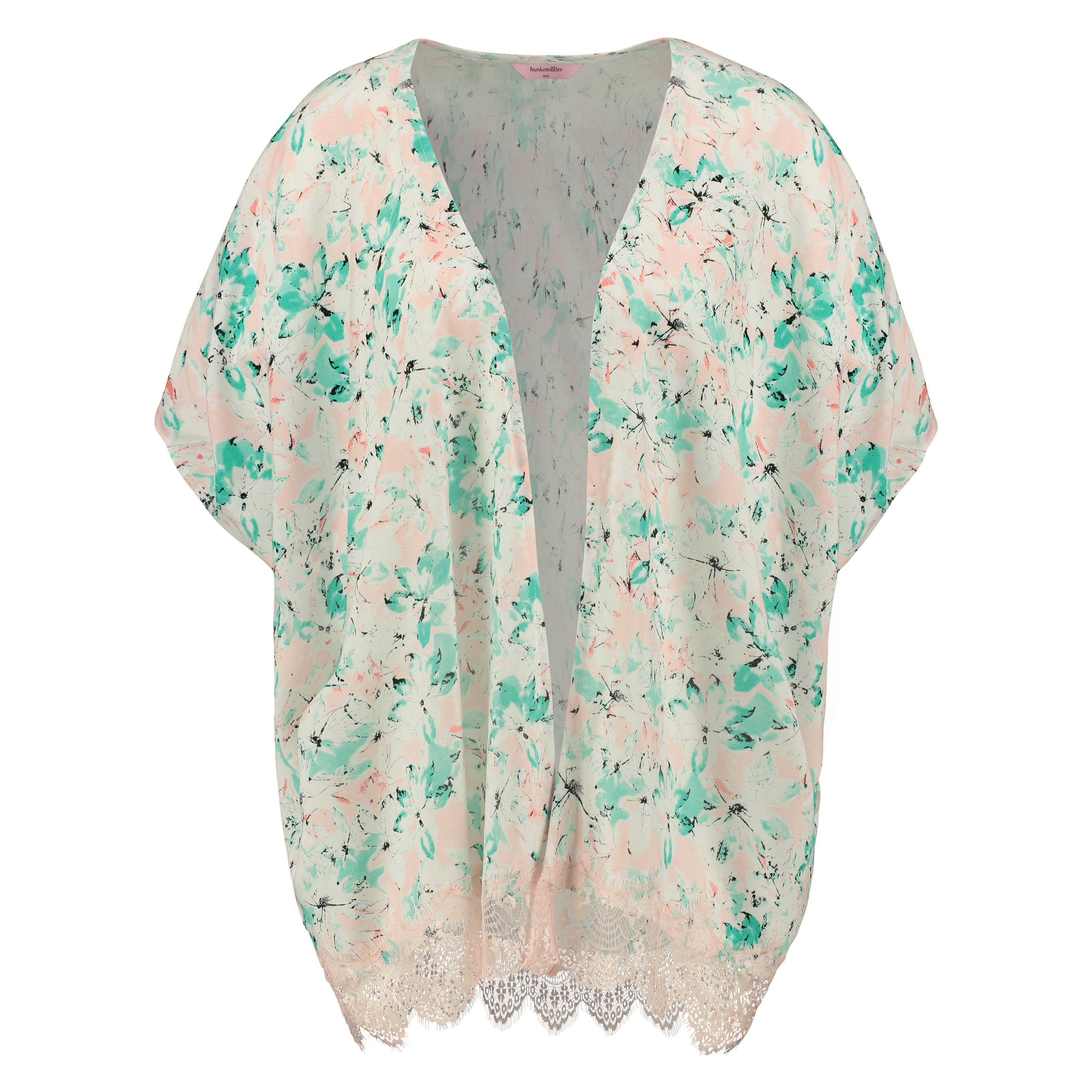Kimono Macy lace print, Bleu, main