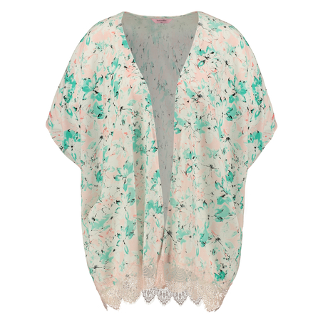 Kimono Macy lace print, Bleu