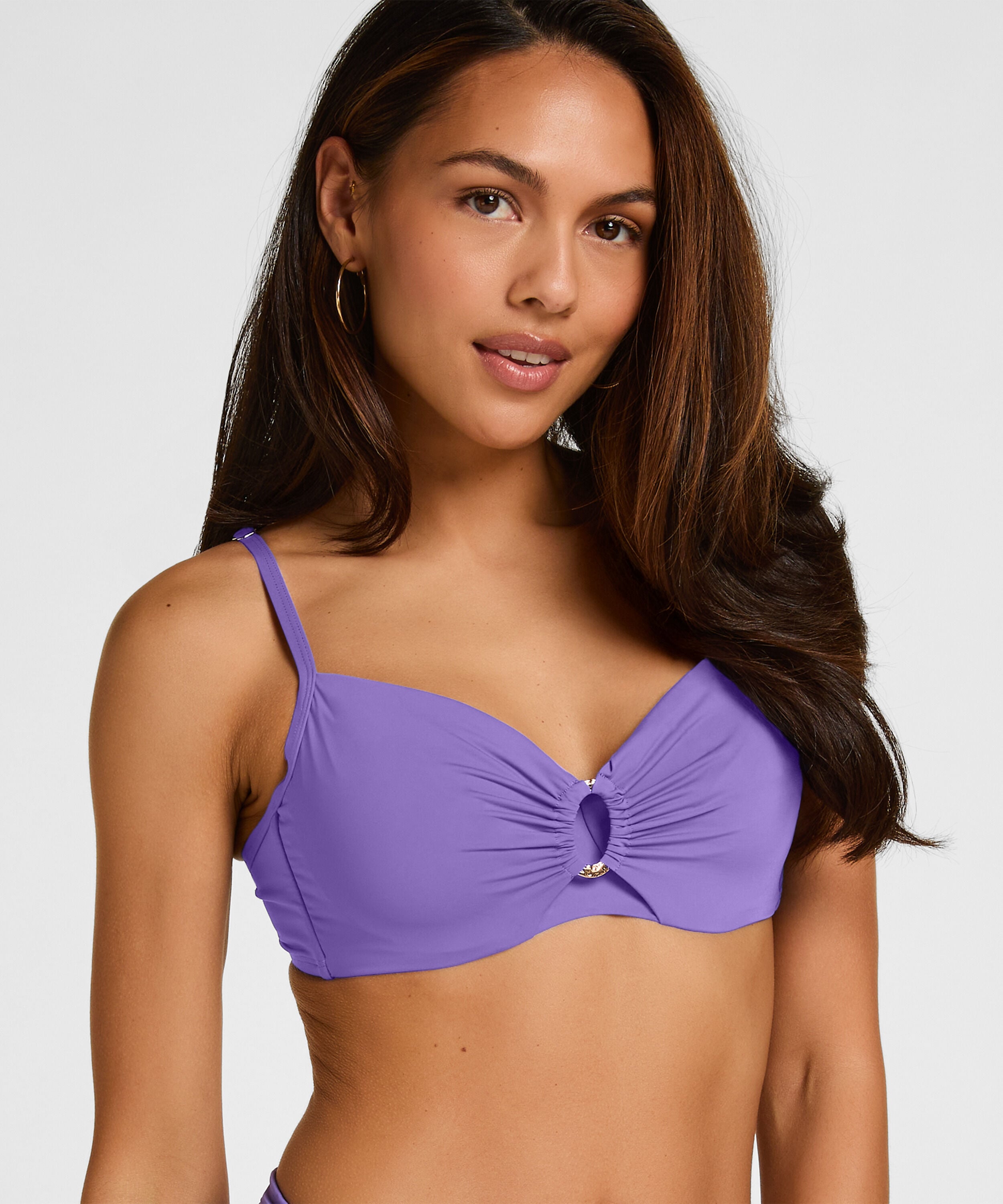 Nicht vorgeformtes Bikini Top mit Bügel Luxe, Lila