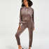 Hoodie en velours, Marron