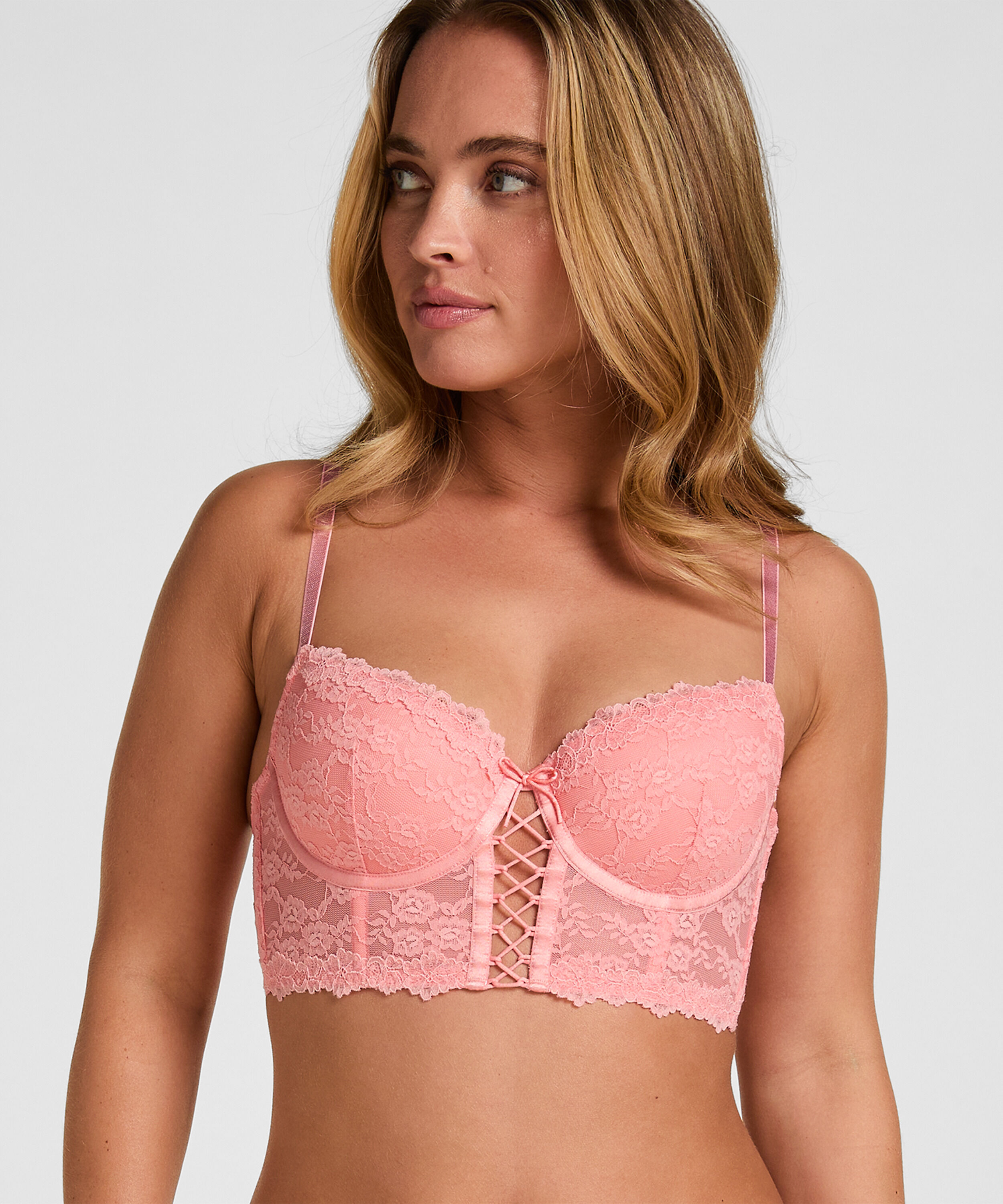 Padded Underwired Longline Bra Aveline, Rose