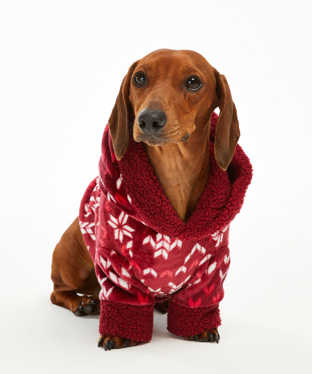 Fleece Hunde-Onesie, Rot